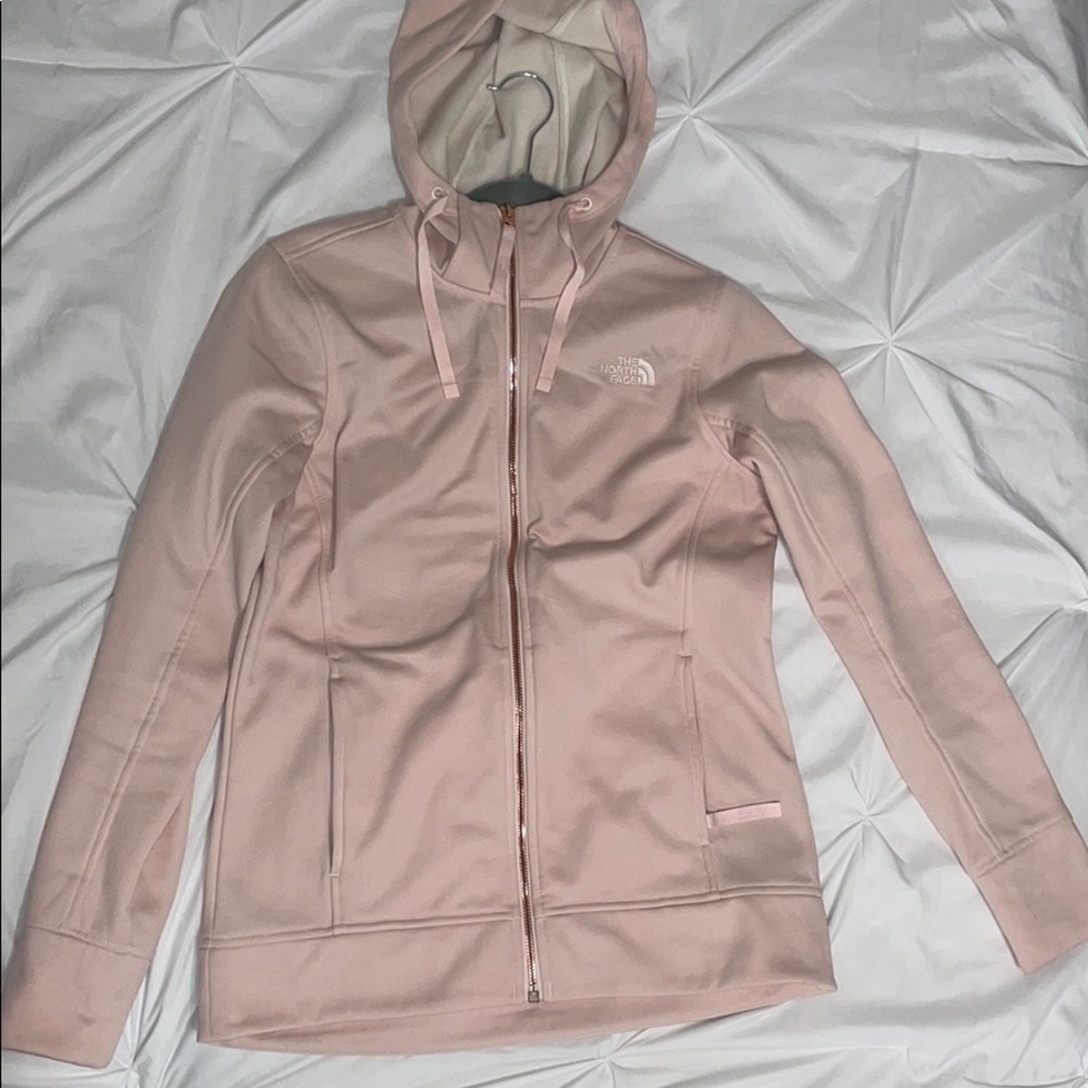 Women’s pink north face zip up